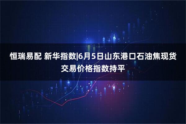 恒瑞易配 新华指数|6月5日山东港口石油焦现货交易价格指数持平